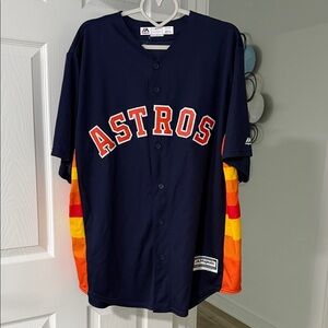 Carlos Correa Majestic Astros Dark Blue Jersey with Vibrant Accents
